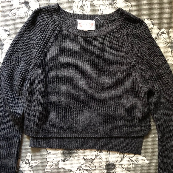 dark grey knit sweater